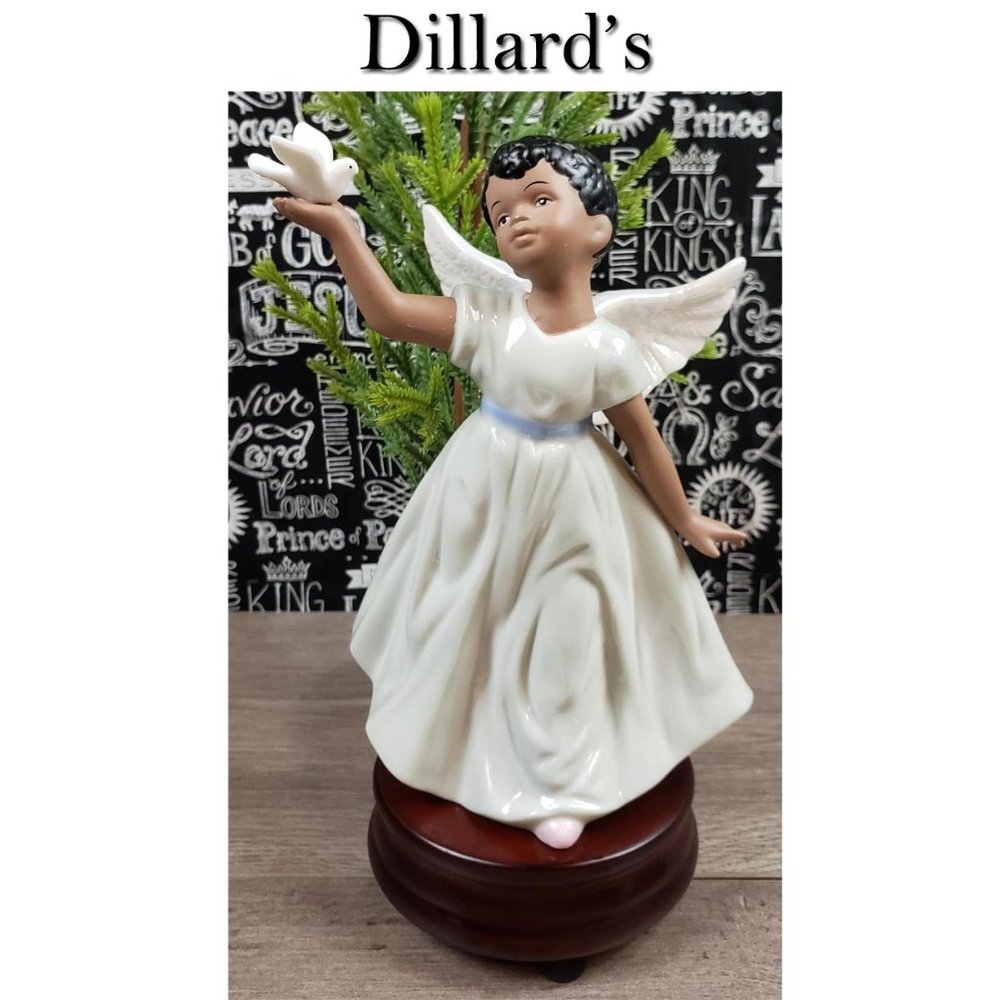 Dillards 9.5" Porcelain Christmas Musical Angel